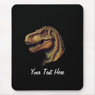 Mousepad Dinossauro Verde Vermelho Personalizado T-Rex Tyra