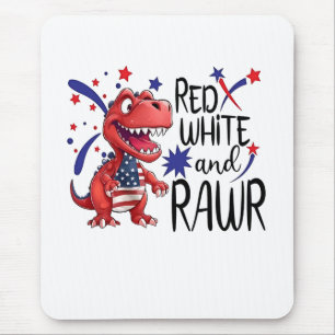 Mousepad Dinossauro Vermelho Branco Ocidental