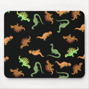 Mousepad Dinossauros bonitos no fundo negro