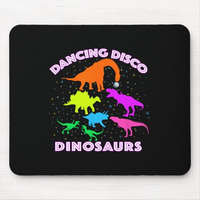 Mousepad Dinossauros Dançando Disco Provam Ser Professor In (Frente)