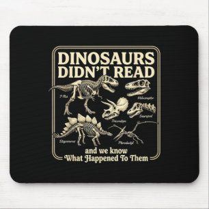 Mousepad Dinossauros engraçados não leram crianças bibliófi