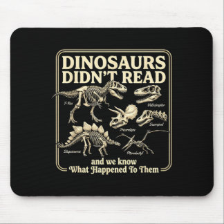 Mousepad Dinossauros engraçados não leram crianças bibliófi
