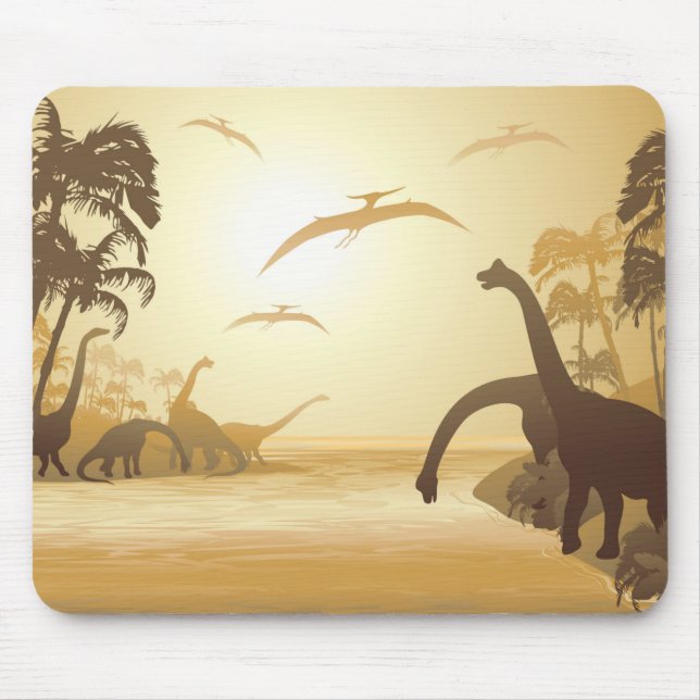 Mousepad Dinossauros na Paisagem Jurássica Tropical (Frente)