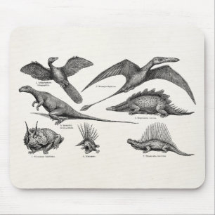 Mousepad Dinossauros retros da ilustração do dinossauro do