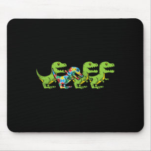 Mousepad Dinossauros T-Rex Quebra-cabeça Dino Autismo Consc