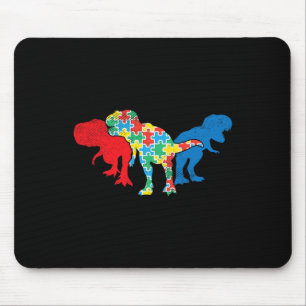 Mousepad Dinossauros T-Rex Quebra-cabeça Dino Autismo Consc