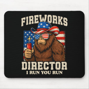 Mousepad Diretor de Fogos de Artifício Engraçado Bigfoot 4 