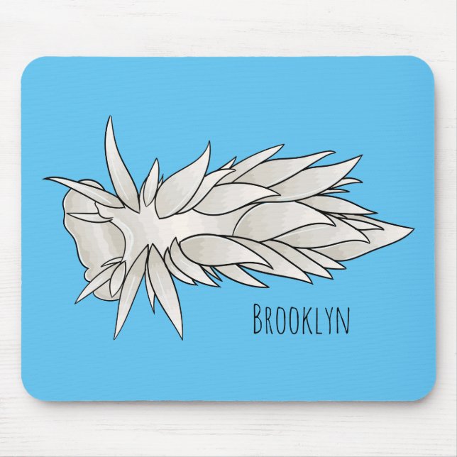Mousepad Dirona albolineata nudibranch ilustração (Frente)