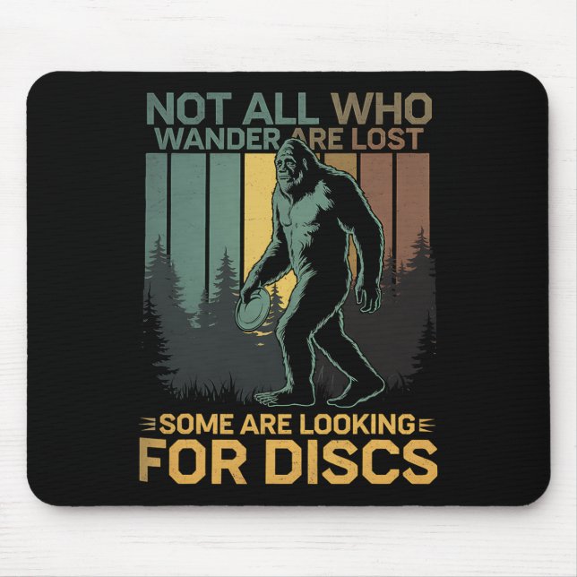 Mousepad Disc Golf Sasquatch Bigfoot Disc Golfer Funny Disc (Frente)