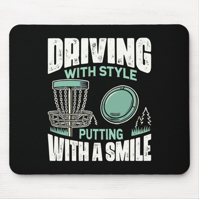 Mousepad Disc Golfer Driving With Style Disc Golf  (Frente)