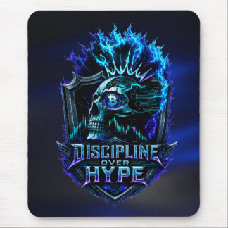 Mousepad Disciplina Sobre Hype Brilho Azul Bitcoin Cripto