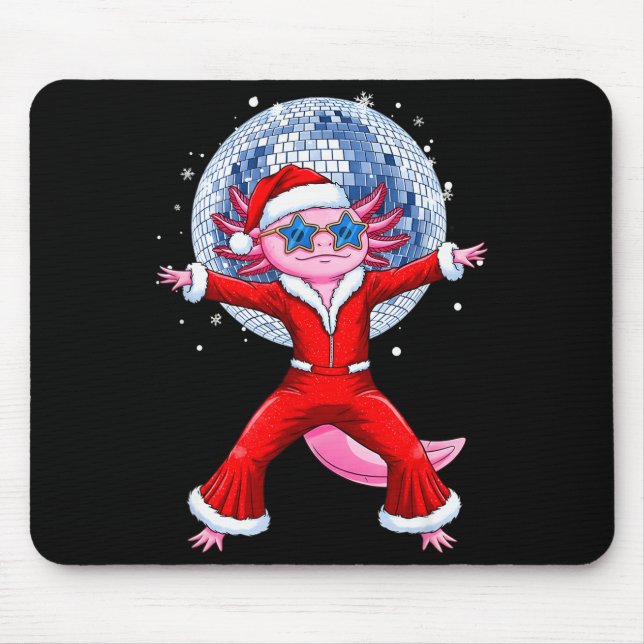 Mousepad Disco Axolotl Christmas Santa Suit Funny Holiday 7 (Frente)
