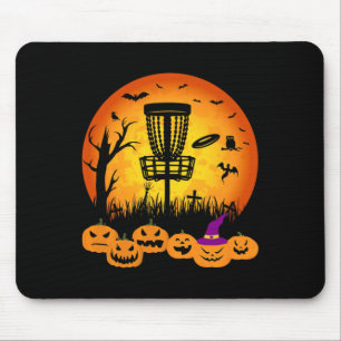 Mousepad Disco de Golfe Retro Halloween Cemitério Assustado