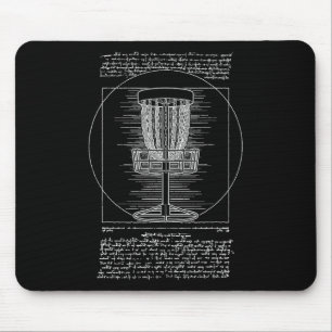 Mousepad Disco de Golfe Vitruviano Esboço Engraçado Leonard