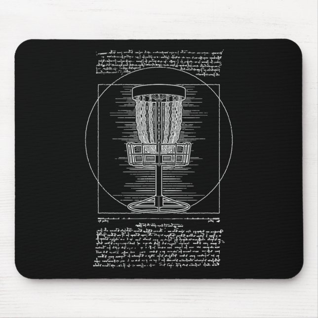 Mousepad Disco de Golfe Vitruviano Esboço Engraçado Leonard (Frente)