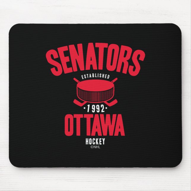 Mousepad Disco de hóquei Ottawa Senators preto oficialmente (Frente)