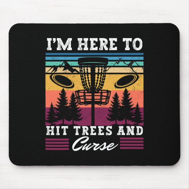 Mousepad Disco Golf Retro Atingiu Árvores E Amaldiçoou Joga (Frente)