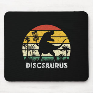 Mousepad Disco Golfe Dinossauro Retro Jogador de Disco Golf
