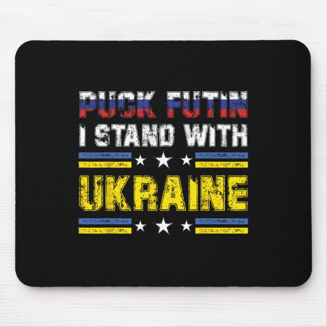 Mousepad Disco Voador Eu Fico Com a Ucrânia Livre Ucrânia A (Frente)