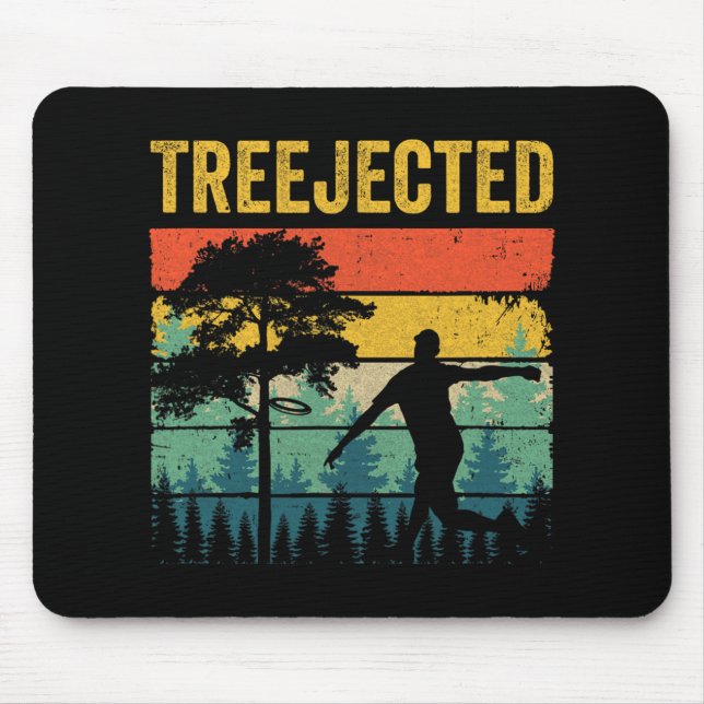 Mousepad Discos de Golfe Divertidos Treejected Batem em Árv (Frente)