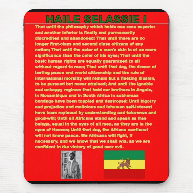 Mousepad Discurso da guerra de Haile Selassie a UN 1963 - (Frente)