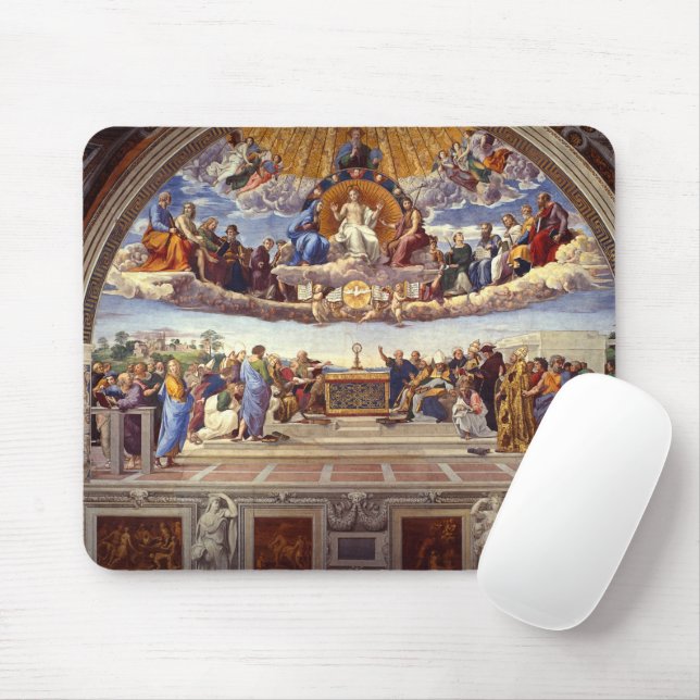 Mousepad Disputação do Sacramento Sagrado por Raphael (Com mouse)