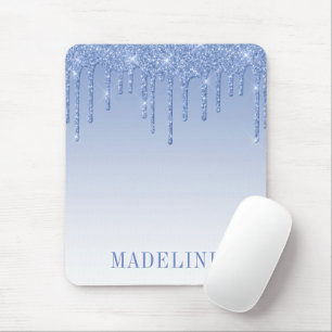 Mousepad Dissipador Azul de Glitter Dusty moderno, modesto