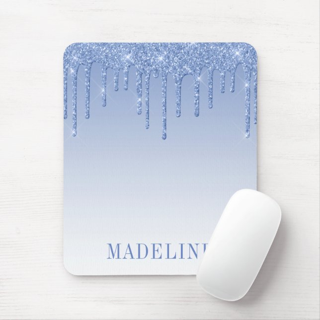 Mousepad Dissipador Azul de Glitter Dusty moderno, modesto  (Com mouse)