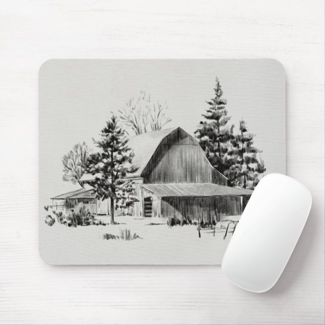 Mousepad Distant Barn Sketch II (Com mouse)