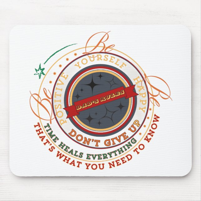 Mousepad Distintivo Circular Regras do Papai (Frente)