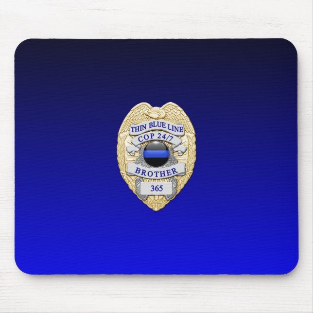 Mousepad Distintivo da Thin Blue Line (Frente)