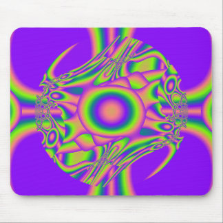 Mousepad Distorção Fractal Psicotrópico Verde Roxo