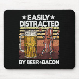 Mousepad Distraído Facilmente Por Cerveja & Carne De Po