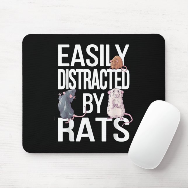 Mousepad Distraído Facilmente Por Ratos Ratos Mãe Pai Rat E (Com mouse)