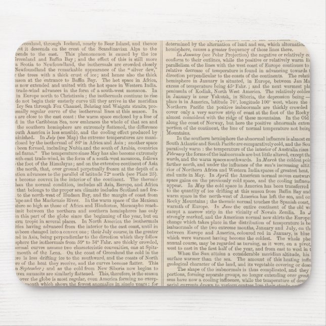 Mousepad Distribuição do calor pelo globo (Frente)