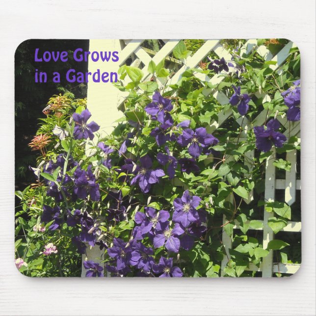 Mousepad Dito de Jardim de Clematite Roxa (Frente)