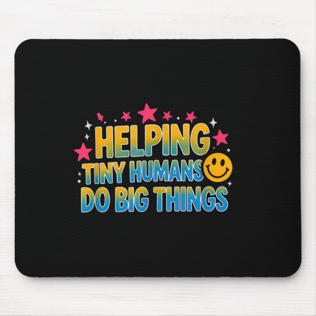 Mousepad Dito engraçado ajudando humanos minúsculos grande  (Frente)
