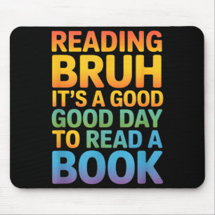 Mousepad Dito engraçado bom dia ler livro arco-íris