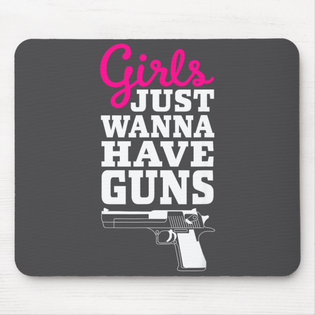 Mousepad Dito engraçado retrô de arma - Garotas só precisam (Frente)