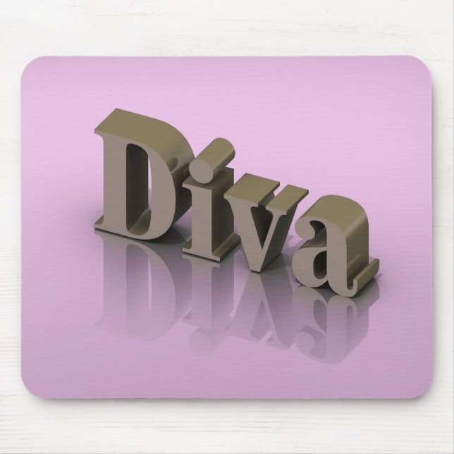 Mousepad Diva 3D Dourado (Frente)