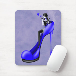 Mousepad Diva da Moda de Sapato Stiletto Azul