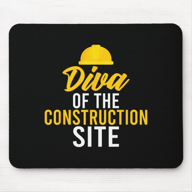 Mousepad Diva Of The Construction Site Funny Construction W (Frente)
