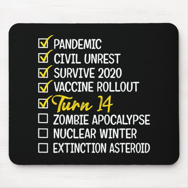 Mousepad Diversão 14 Birthday Dif 14 Anos Quarentena 202 (Frente)