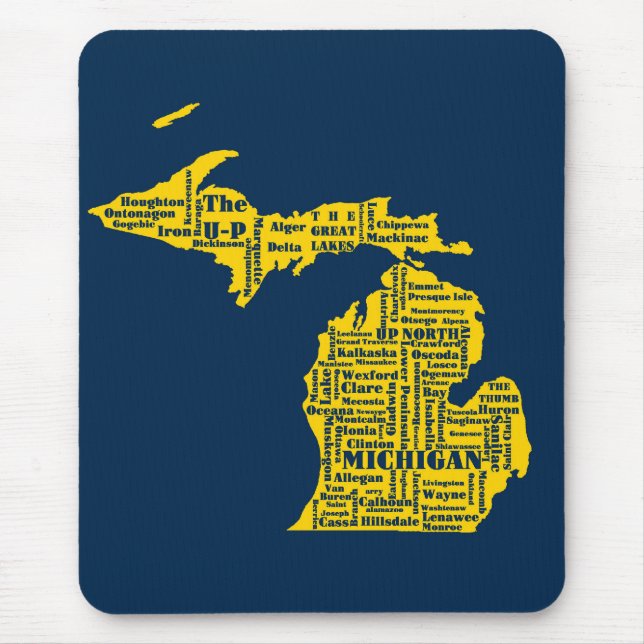 Mousepad Diversão Amarelo e Marinho do Estado Azul das cida (Frente)