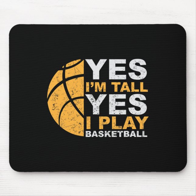 Mousepad Diversão de Basquete Sim Sou Alto Jogador de Basqu (Frente)