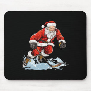 Mousepad Diversão de Férias de Natal Papai Noel Jogando Hóq