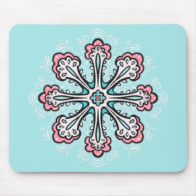 Mousepad Diversão de floco de neve decorativo abstrato de i (Frente)