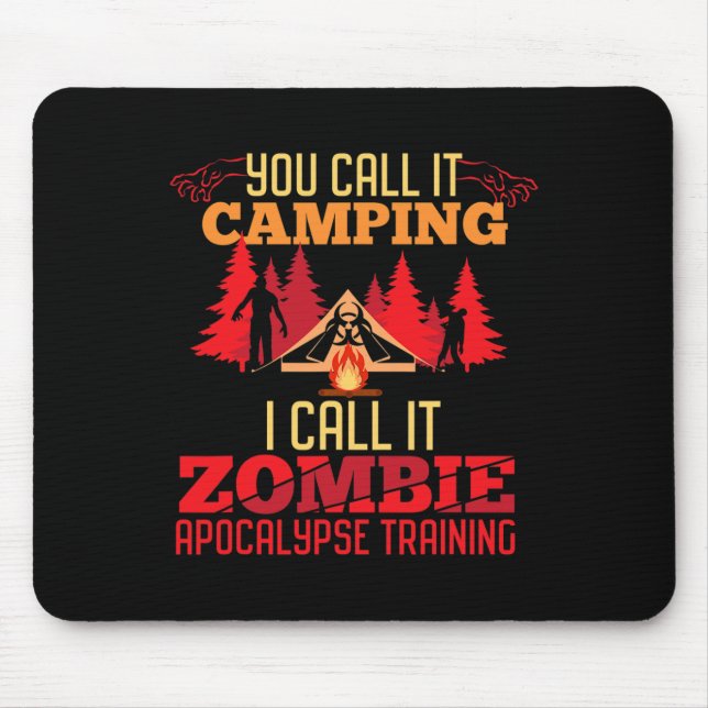 Mousepad Diversão de treinamento do Apocalypse Zombie acamp (Frente)