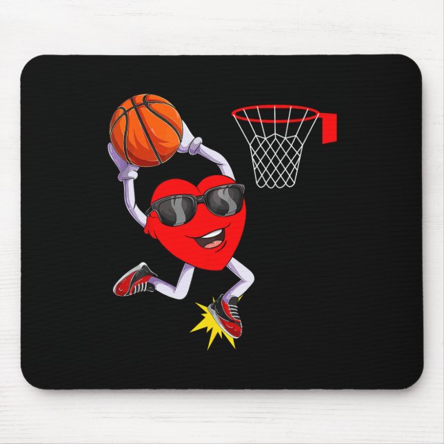 Mousepad Diversão do Coração Dunking Basball O Esporte Vale (Frente)