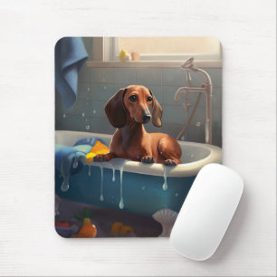 Mousepad Diversão do Dachshund no Banho